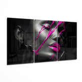 Pink Ink Glass Wall Art.